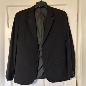Men’s black suit. H&M. Jacket is 44R. Pants are 32R